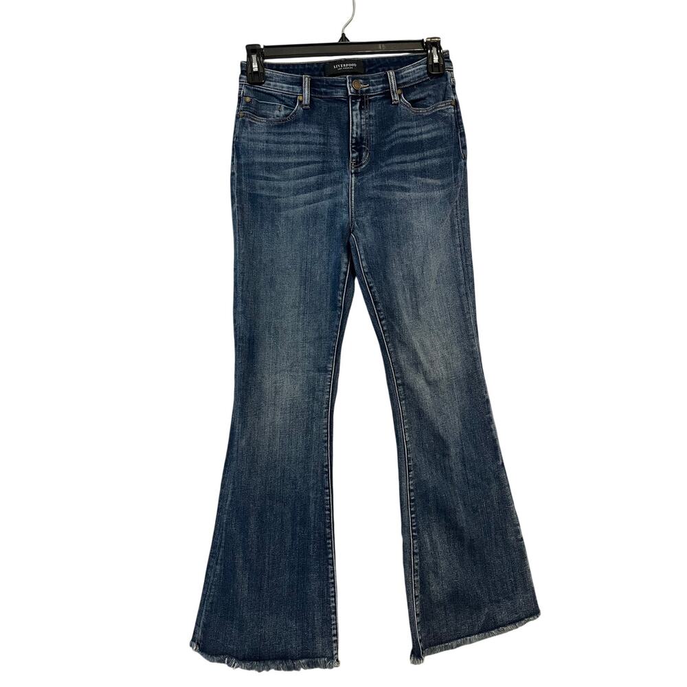 Liverpool Los Angeles Hannah Hi-Rise Super Flare with Fray Hem Harpswell 6/28